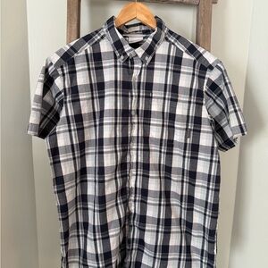 Columbia Men's Navy and White Checkered Shirt